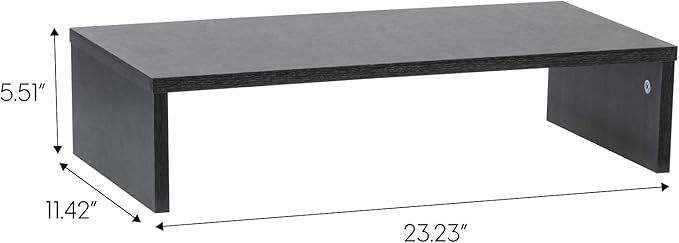 IRIS USA 1-Tier Multi-Purpose PC Monitor Organizer Stand, Stackable Ergonomic Desktop and Countertop Riser for Computer Laptop TV Shoes Kitchen Pantry and Closet Organization, Black