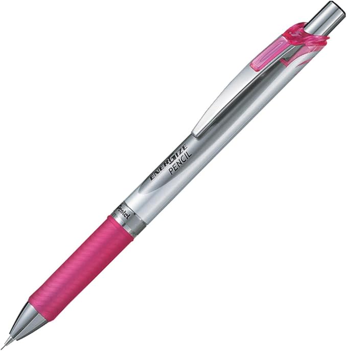 Pentel Mechanical Pencil, Energize, 0.5mm, Silver & Pink (PL75-P)