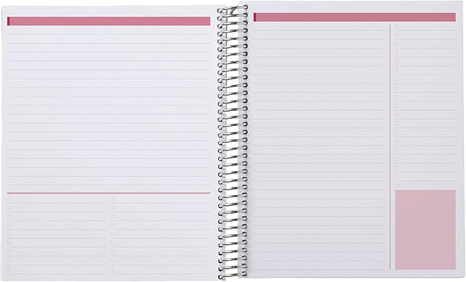 Erin Condren 8.5” x 11” Productivity Spiral Notebook, Lines & Checklist Layout with 80 Lb. Paper, Hypnotic Cover, 160 Productivity Notebook Pages, Platinum Coil, Stickers Included