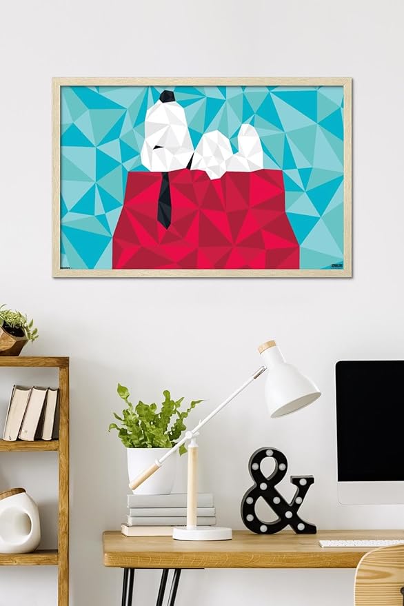Peanuts: Astronomy-Geometry - Snoopy Wall Poster, 34L" x 22.4W", Blonde Framed Version