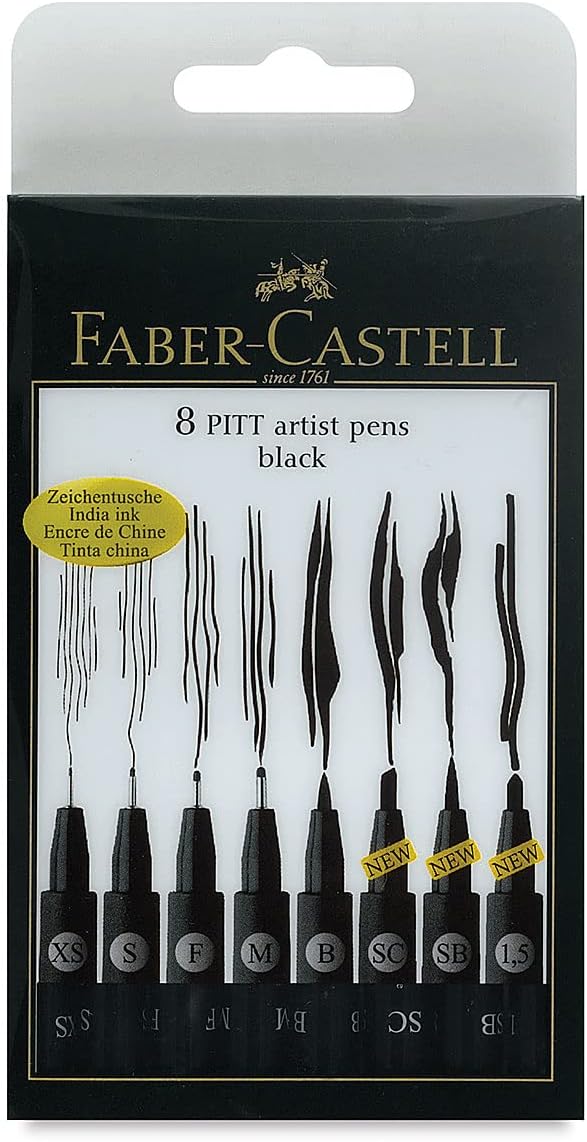 Faber Castell FC167137 Wallet Pitt Pen Nibs Art Set, Assorted