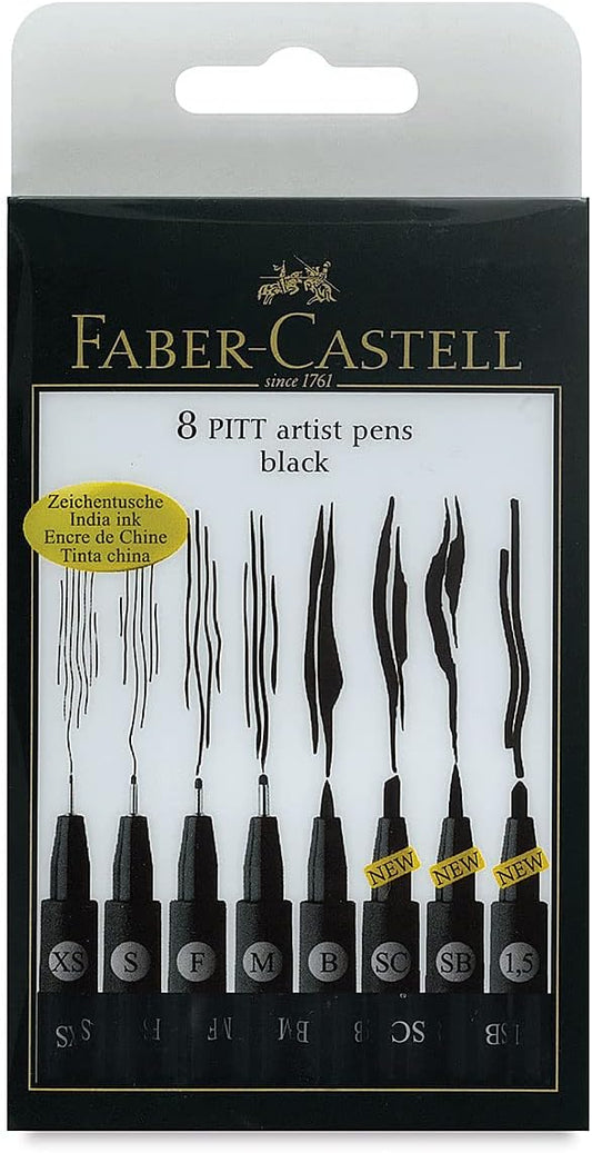 Faber Castell FC167137 Wallet Pitt Pen Nibs Art Set, Assorted