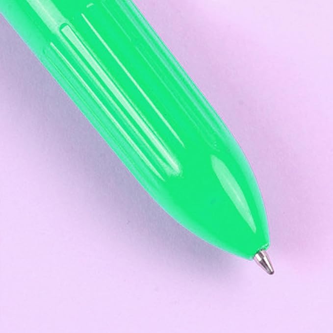 HeTaoCat Multicolor Pens 3 Pack 0.5mm 10-in-1 Retractable Ballpoint Pens - 10 Colors Transparent Barrel Ballpoint Pen for Office Supplies (Green)