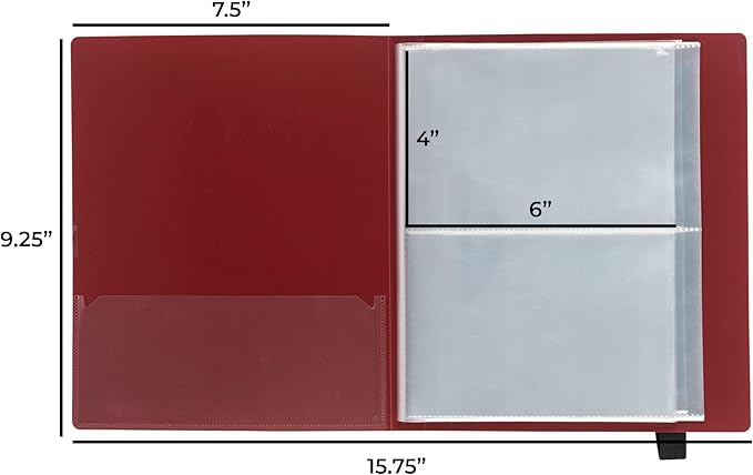 Samsill Plastic Recipe Holder, Recipe Book with Plastic Sleeves, Holds up to 88 Recipe Cards, 4x6 Index Cards, Customizable Cover