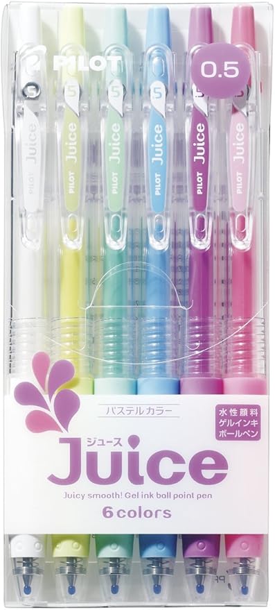 Pilot Juice Gel Ink Ballpoint Pen, 0.5mm, Pastel Colors (LJU60EF-6CP)