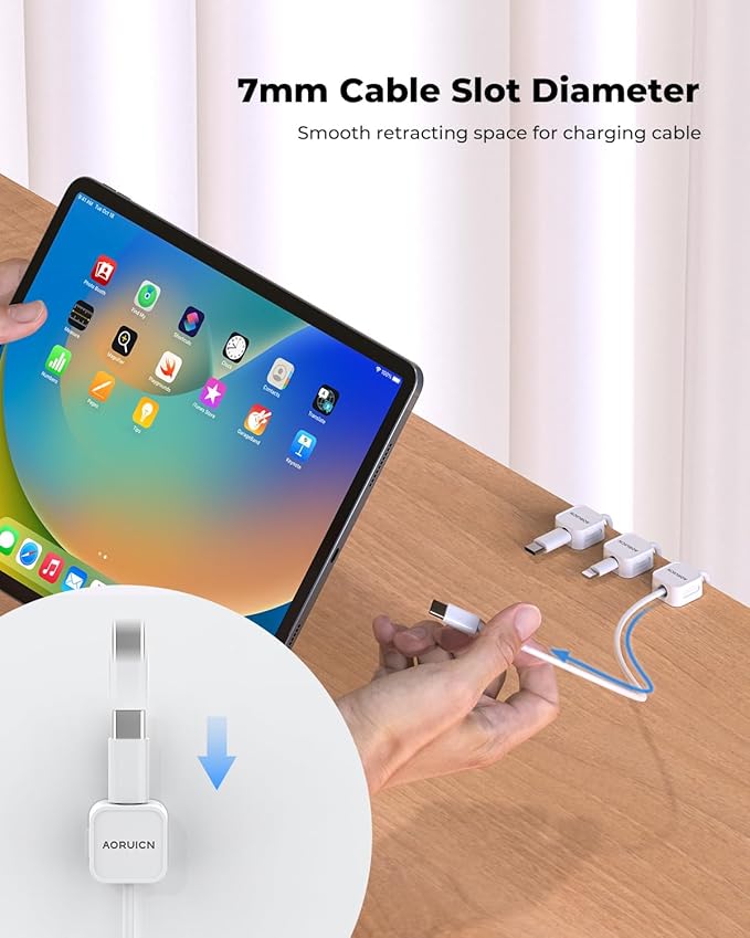 10 Pack Magnetic Cord Organizer, Magnetic Cable Clips for Desk Cable Management, Cord Holder for Nightstand, Wire Management Cable Holder for Charger Holders, Adhesive Cord Organizer Clips