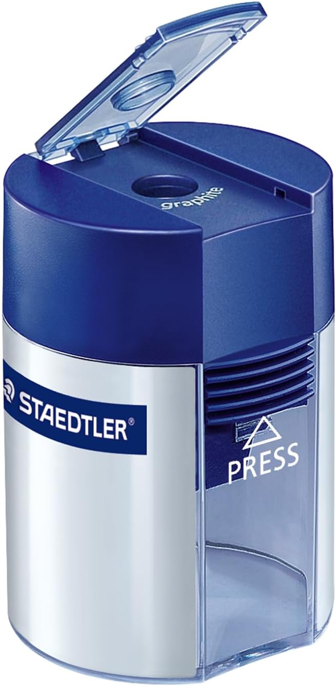 Staedtler Metal Single Hole Sharpener with Tub (511001BK)