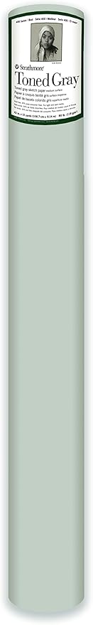 Strathmore 400 Series Sketch Paper Roll, Toned Gray, 42 inch x 10 yards - Bulk Paper Supplies for Drawing, Illustration, Art Class Students