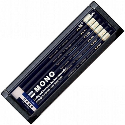 Tombow Premium Pencil, HB MONO (High Standard Pencil with Ultra Fine Particles) with MONO Eraser, Drafting and Drawing, 1 Dozen
