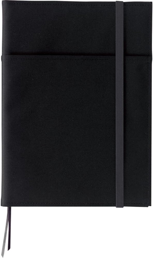 KOKUYO Systemic Cover Notebook, with One Semi-B5, B 6mm Ruled, 35 Lines, 40 Sheets, Twin Ring Edge Title Notebook, Black, Japan Import (NO-683B-D)