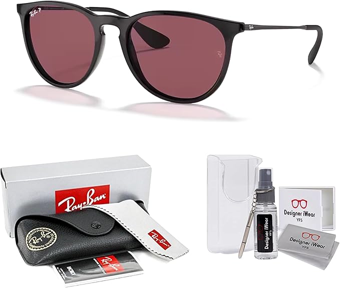 Ray-Ban RB4171 ERIKA Round Sunglasses For Women +BUNDLE with ACCESSORY EYEWEAR KIT