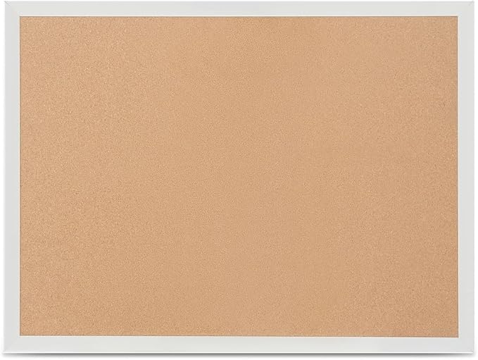 Staples Standard Durable Cork Bulletin Board with Aluminum Frame, 2' W x 1.5' H Wall Mounted Cork Message Board for Office Home and School