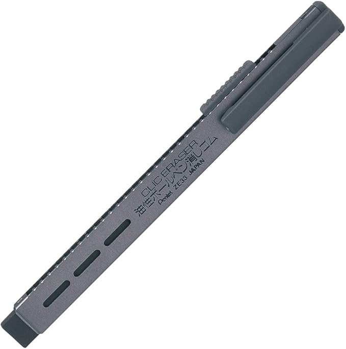 Pentel XZE33-N Click Eraser Holder Eraser, Oil-Based Ballpoint Pen Eraser, XZE33-N