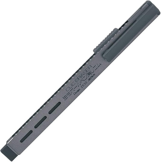 Pentel XZE33-N Click Eraser Holder Eraser, Oil-Based Ballpoint Pen Eraser, XZE33-N