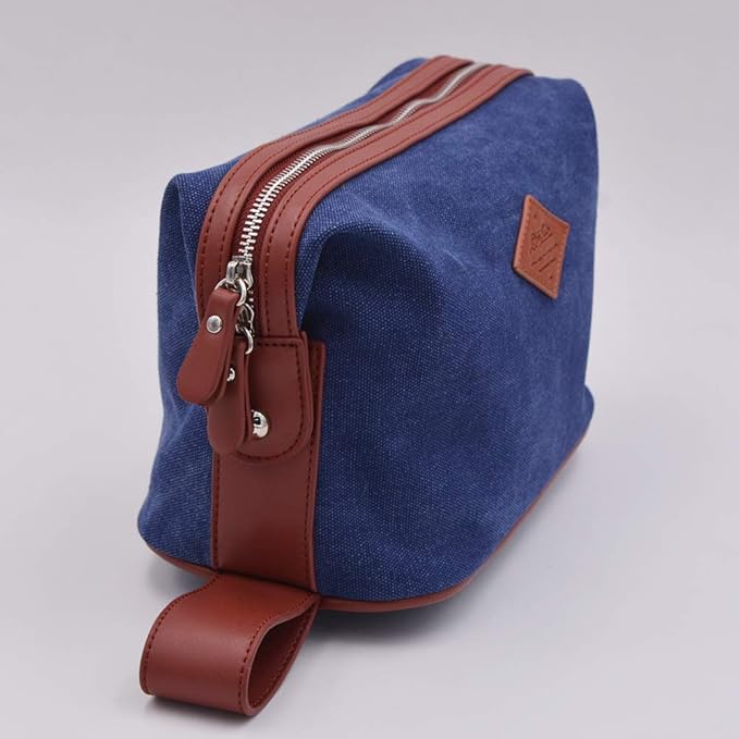 Convenience Kits International Premium Waterproof Canvas Toiletry Bag (Navy)