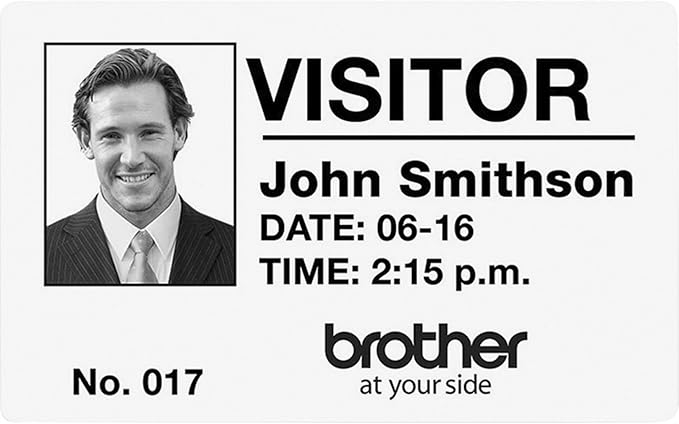 Brother Genuine DK-12343PK Die-Cut Name Badge Paper Labels, 2.3 in x 3.4 in (60 mm x 86 mm) Adhesive Name Badge White Paper Labels, 260 Labels per Roll, (3) Rolls per Box