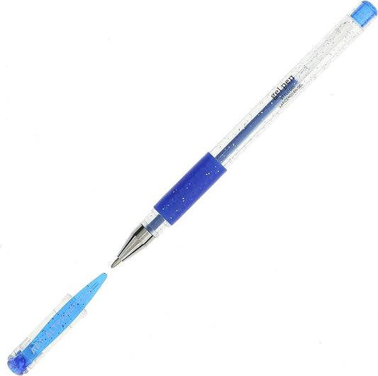 Art Alternatives Gel Pen, Glitter Blue - Ballpoint - Non-Smear + Quick Dry - Writing, Drawing, Coloring, Journal, Planner