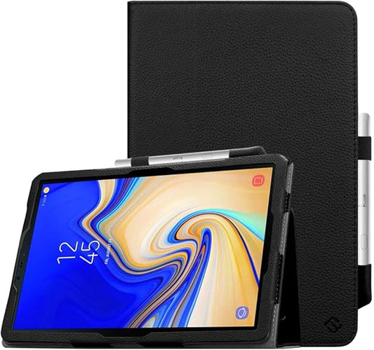 Fintie Folio Case for Samsung Galaxy Tab S4 10.5 2018 Model SM-T830/T835/T837, [Corner Protection] Premium Vegan Leather Stand Cover with S Pen Protective Holder Auto Sleep/Wake, Black