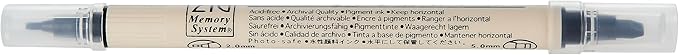 Zig Memory System Calligraphy Dual Tip Marker, Pure Black Pack of 6 (MS3400-010)