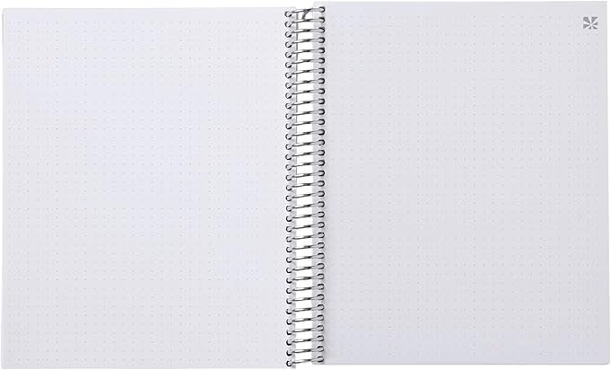 Erin Condren 7x9 Floral Collage Coiled Notebook - dot grid, platinum coil