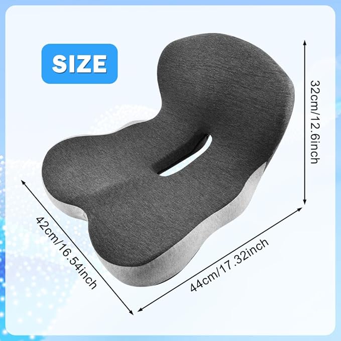 Memory Foam L-Shaped Integrated Seat Cushions, Butt Pillow with Back Support, Ergonomic Cushions with Lumbar Support, Office Chair Seat Cushion for Lower Back Tailbone Protection