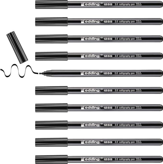 edding 1255 2.0 mm Calligraphy Pen - Black (Pack of 10)