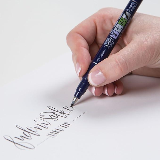 Tombow 82038 Fudenosuke Brush Pen, Soft and Hard Tip Fudenosuke Brush Pen for Calligraphy and Art Drawings