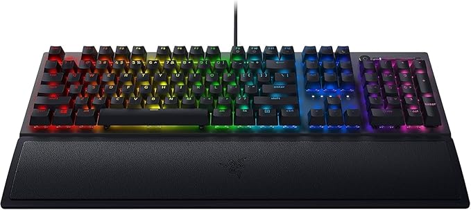 Razer BlackWidow V3 Mechanical Gaming Keyboard: Green Mechanical Switches - Tactile & Clicky - Chroma RGB Lighting - Compact Form Factor - Programmable Macro Functionality - USB Passthrough (Renewed)