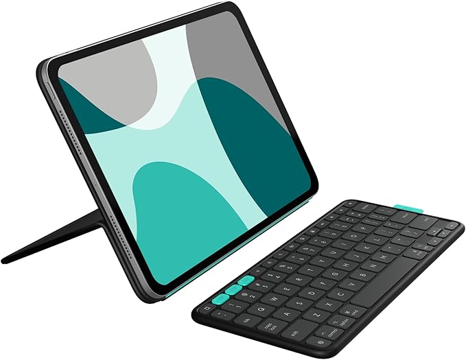 Logitech Flip Folio, Keyboard Case for iPad Pro 13-inch (M4 & M5) & iPad Air 13-inch (M2, M3 & M4) (2024, 2025 & 2026) - Protective & Stowable Bluetooth Keyboard Case, Multi-Device - Midnight Black