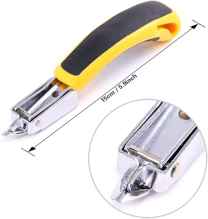 Swpeet 3-in-1 Staple Gun Kit with Staple Remover and 500Pcs Staples Selection Pack Kit，Hand Operated Carbon Steel Gun Tacker Tool for Upholstery, Fixing Material, Decoration, Carpentry, Furniture