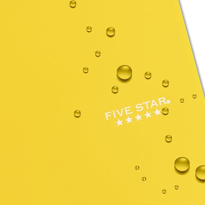 Five Star Spiral Notebook + Study App, 3 Subject, Wide Ruled Paper, 8" x 10-1/2", 150 Sheets, Fights Ink Bleed, Water Resistant Cover, Harvest Yellow (73463)