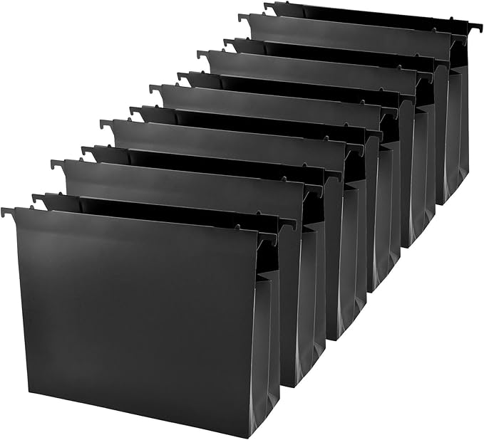 6 Packs Extra Capacity Plastic Hanging File Folders, 4" Expanding Hanging Accordian Folder with Retractable Hook, Hard-Hanging Folder Organizer for Office, Home, School
