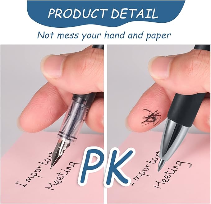 EEOYU 12 Pieces Multicolor Disposable Fountain Pens, Smooth-Writing Office Supplies for Sketching, Journaling, Calligraphy, Doodling and Gifts (Mixed Colors)