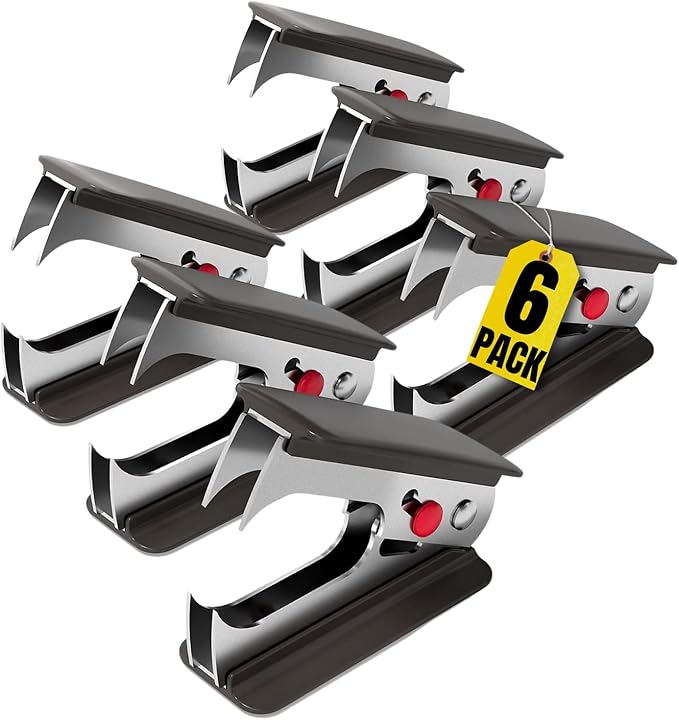 1InTheOffice Staple Remover, Claw Staple Remover, Staple Remover Tool, Black, "6 Pack"