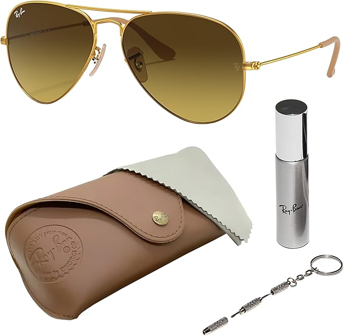 Ray-Ban RB3025 AVIATOR GRADIENT Pilot Shaped Sunglasses for Men & Women with Official RAYBAN Eyewear Kit