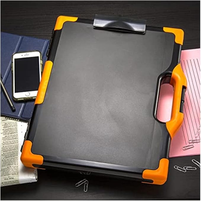 Officemate Carryall Clipboard Storage Box, Letter/Legal Size, Black and Orange (83326) (Pack of 6)