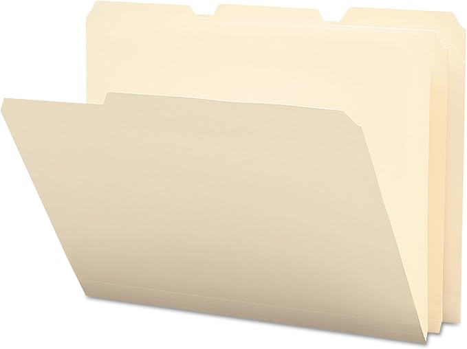 Smead Poly File Folder, 1/3-Cut Tab, Letter Size, Manila, 12 per Pack (10510)