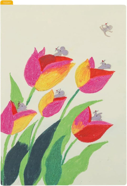 Hobonichi Techo Planner Accessories Keiko Shibata: Pencil Board for A5 Size (Swaying tulips)