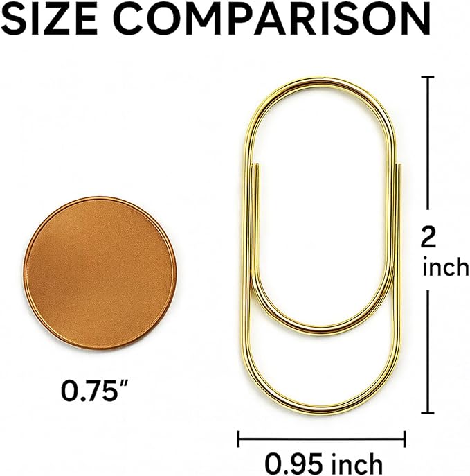 50 Pcs Jumbo Gold Paper Clips 2 inch – Planner Paper Clips, Gifts for Planner Lovers
