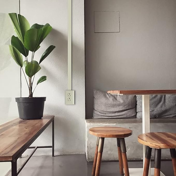 Wiremold Plastic Nonmetallic Raceway, Extending Power, On-Wall Single-Gang Outlet, Ivory, NM2 (Pack of 2)