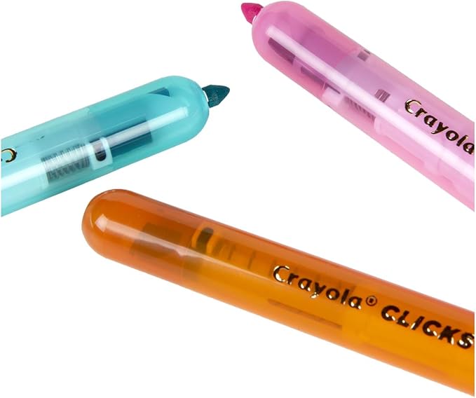 Crayola Clicks Retractable Tip Markers (10ct), Stocking Stuffers for Kids & Toddlers, Cone Tip Washable Art Marker Set, Coloring Book Supplies, No Dry, 3+ (Pack of 2)