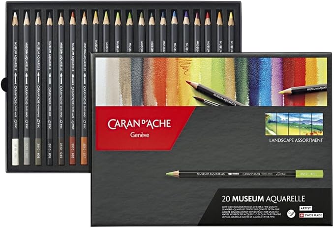 Caran D'ache Museum Aquarelle Pencil Sets Landscape Set of 20 Colours (3510.420)