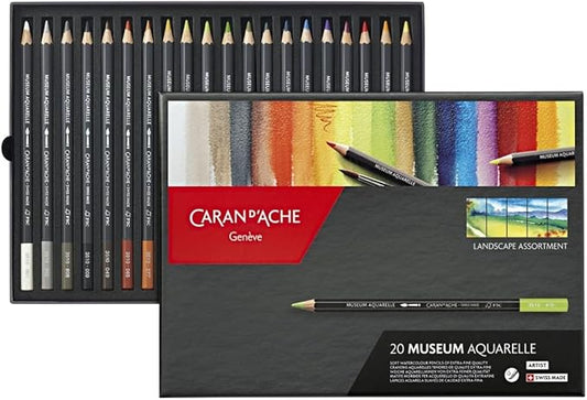 Caran D'ache Museum Aquarelle Pencil Sets Landscape Set of 20 Colours (3510.420)