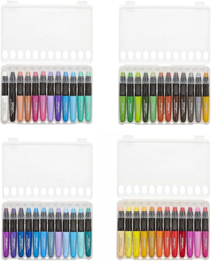KINGART GEL STICK Set, Artist Pigment Crayons, 48 Unique Colors, Water Soluble, Creamy, and Odorless, Use on Paper, Wood, Canvas and more