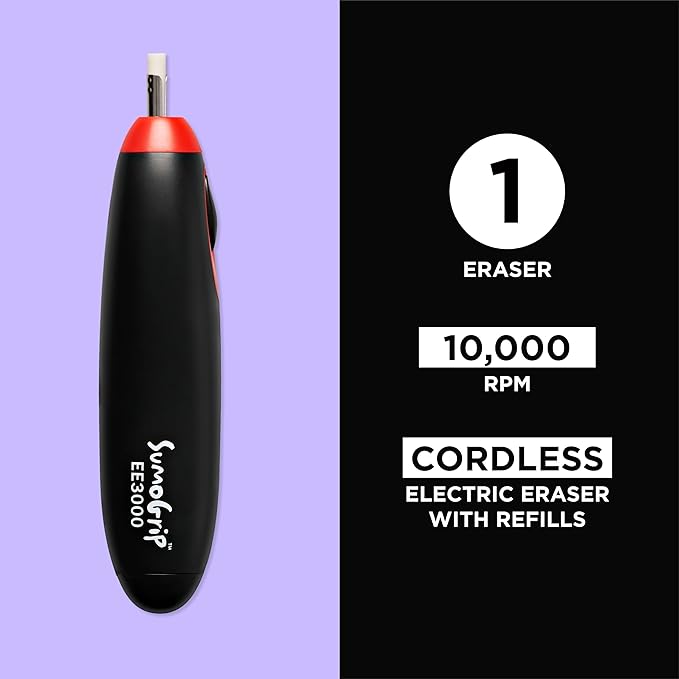 Sakura EE-3000 SumoGrip Electric Eraser Kit, Cordless, Black