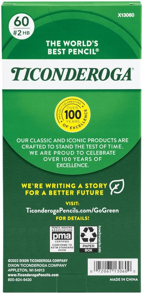 Ticonderoga Wood-Cased Pencils, Pre-Sharpened, 2 HB Soft, Yellow(Pack of 480)