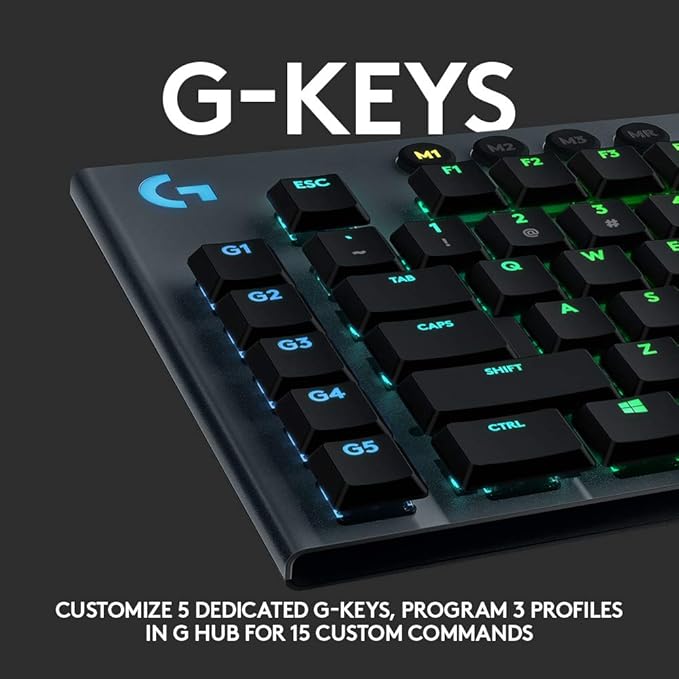 Logitech G815 LIGHTSYNC RGB Mechanical Gaming Keyboard, GL Linear (Renewed)