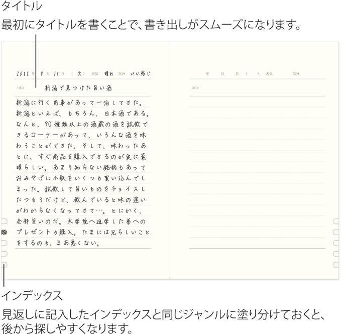 Midori 12844006 Diary, 1 Page Per Day Western Style
