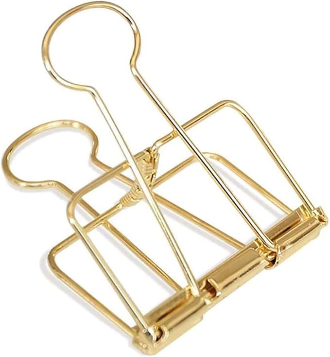 4Pcs Golden Hollow Out Long Tail Wire Binder Clips Paper Binder Clip Large 51mm Binder and Paper Clips Small in Size and Light in Weight,Clips, Clamps and Rings,Clips, Clamps and Rings