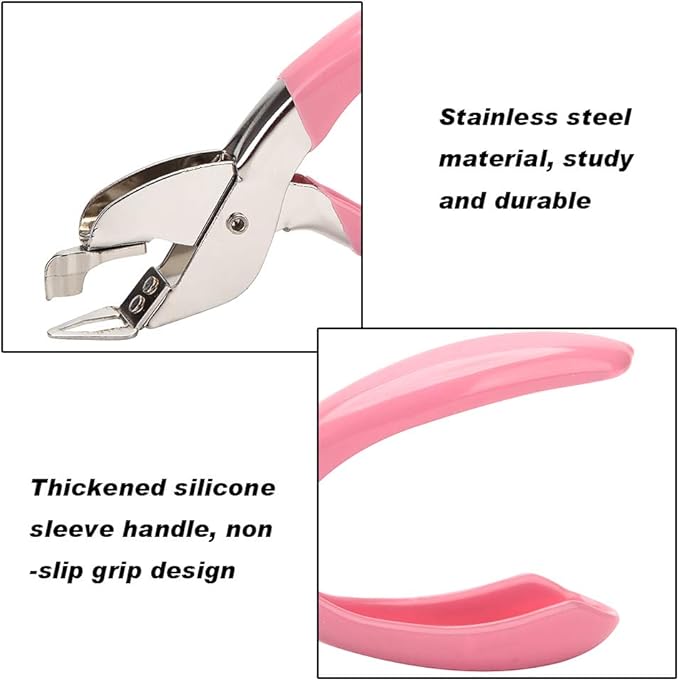 Staple Remover Tool for Office Heavy Hand Staple Pin Pull Easy to Remove(Pink)